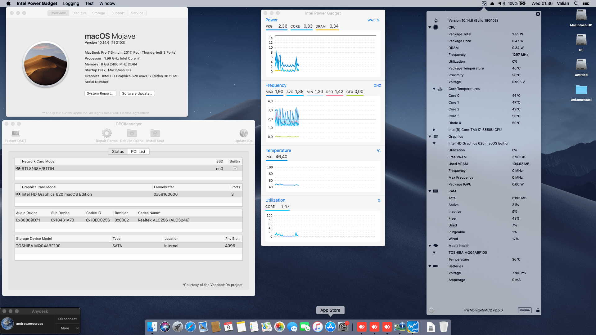 Success Hackintosh macOS Mojave 10.14.6 Build 18G103 at Asus A442UF-FA023T